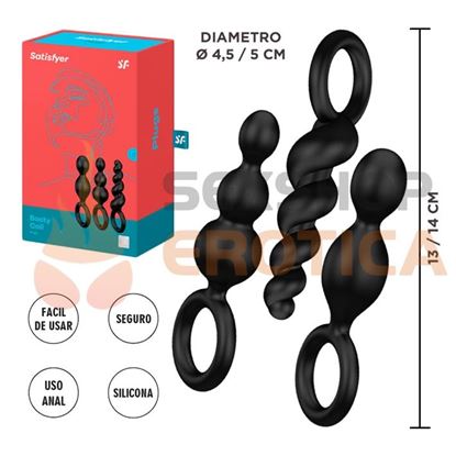 Booty Call kit de 3 dilatadores anales negros